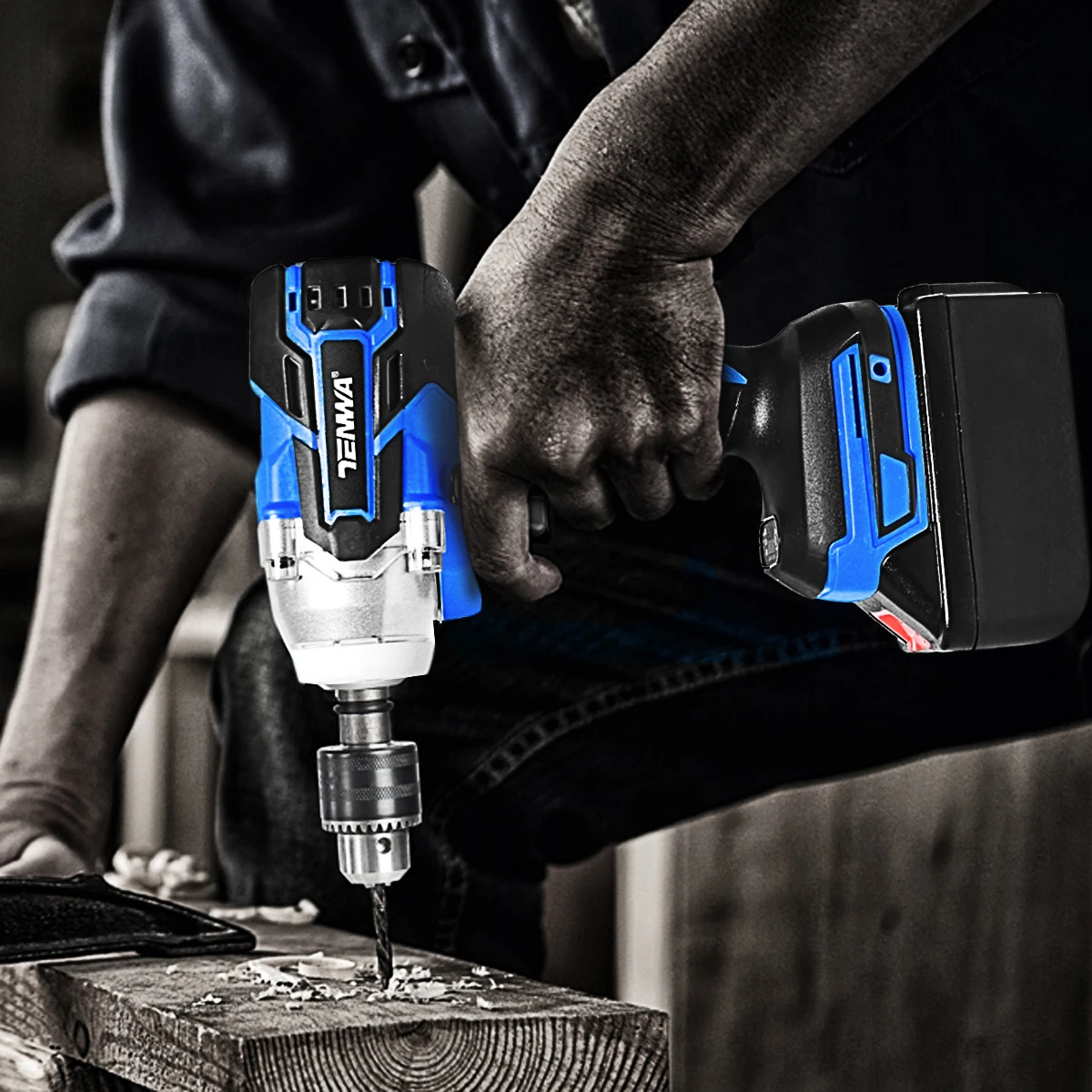 

TENWA Brushless Wrench Cordless Electric Impact Socket Wrench 21V 4000mAh Li Battery Hand Drill Installation Power Tools
