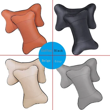 

Four Season Universal Car Seat Headrest Pillow PU Leather Neck Pillow Head Support Cushion Pad Driving Head Rest
