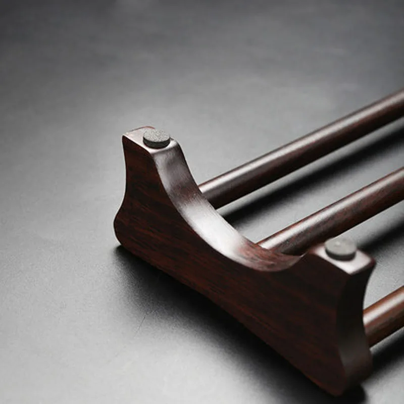 Ebony Wood Tea Cup Storage Drain Rack, Portable Cup Holder, Kung Fu Puer Tea Set, Ceremony Accessories, Tools, Teaware