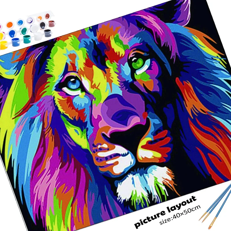Painting By Numbers Kits Diy Paint By Numbers Animal Kit Oil Painting By Number On Canvas Coloring Picture Handmade Gift For Adult Unique Gift Home Decor
