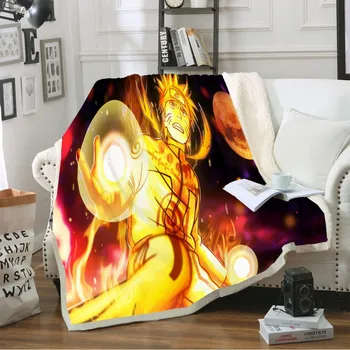 

Plush Fluffy Sherpa Throw Blanket Anime Naruto Flame Burning TV Blanket Outdoor Picnic Blanket Soft Sofa Cover Winter Bed Sheet