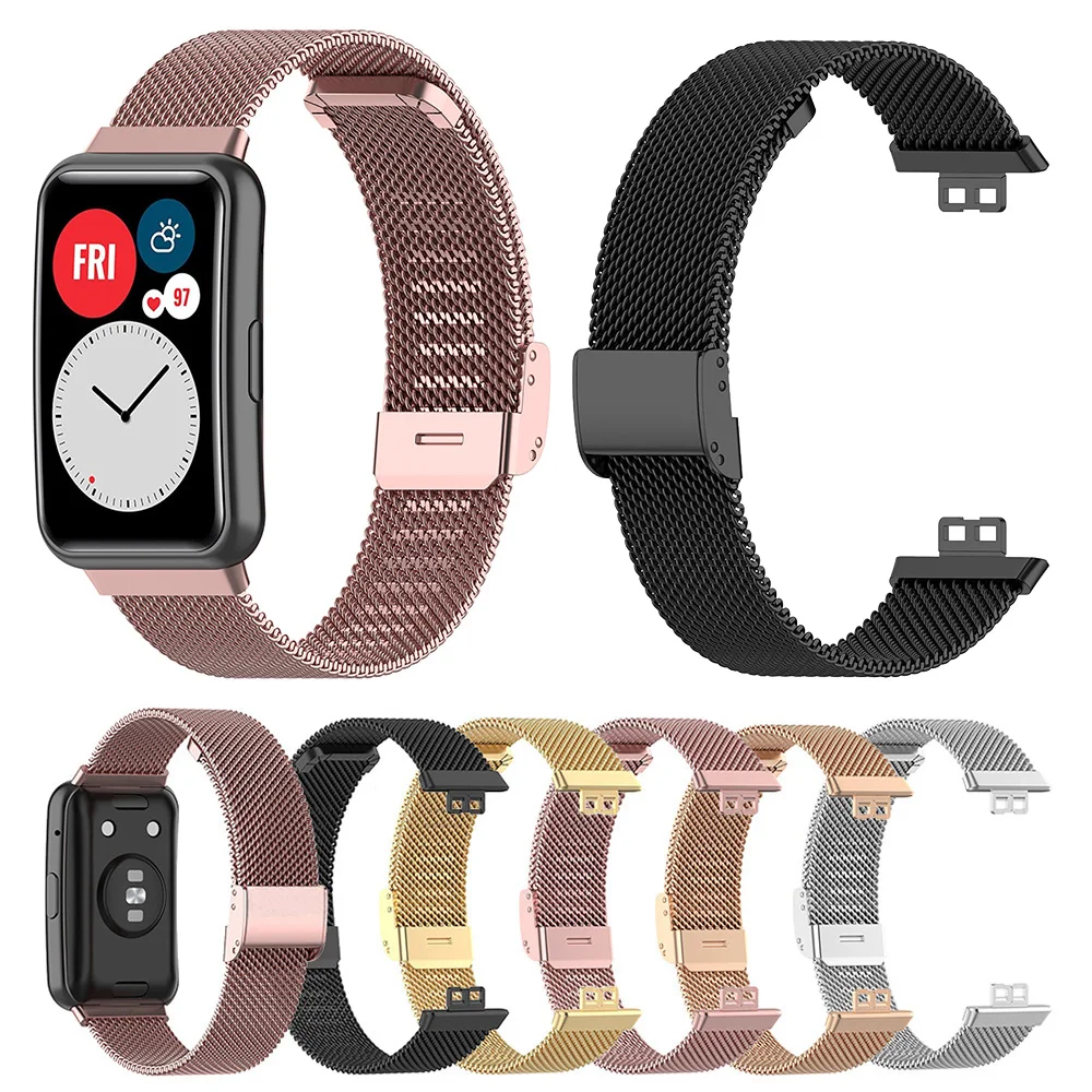 Cinturino A Maglie In Acciaio Inossidabile Per Cinturino Huawei Watch Fit Milanese Loop