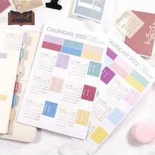 

2022 Colorful Calendar Stickers DIY Hand Account Notebook Diary Index Sticker Agenda Schedule Organizer Planner Accessories