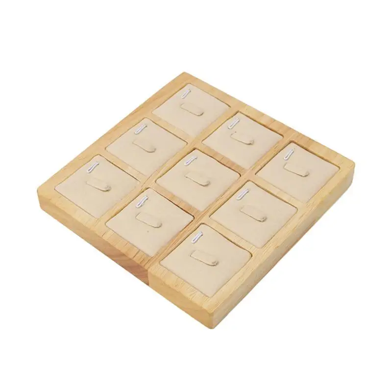 9-Grid Jewelry Storage Boxes Ring Organizer Rack Portable Rings Display Tray for Store Bedroom Dressing Room - Цвет: As Shown