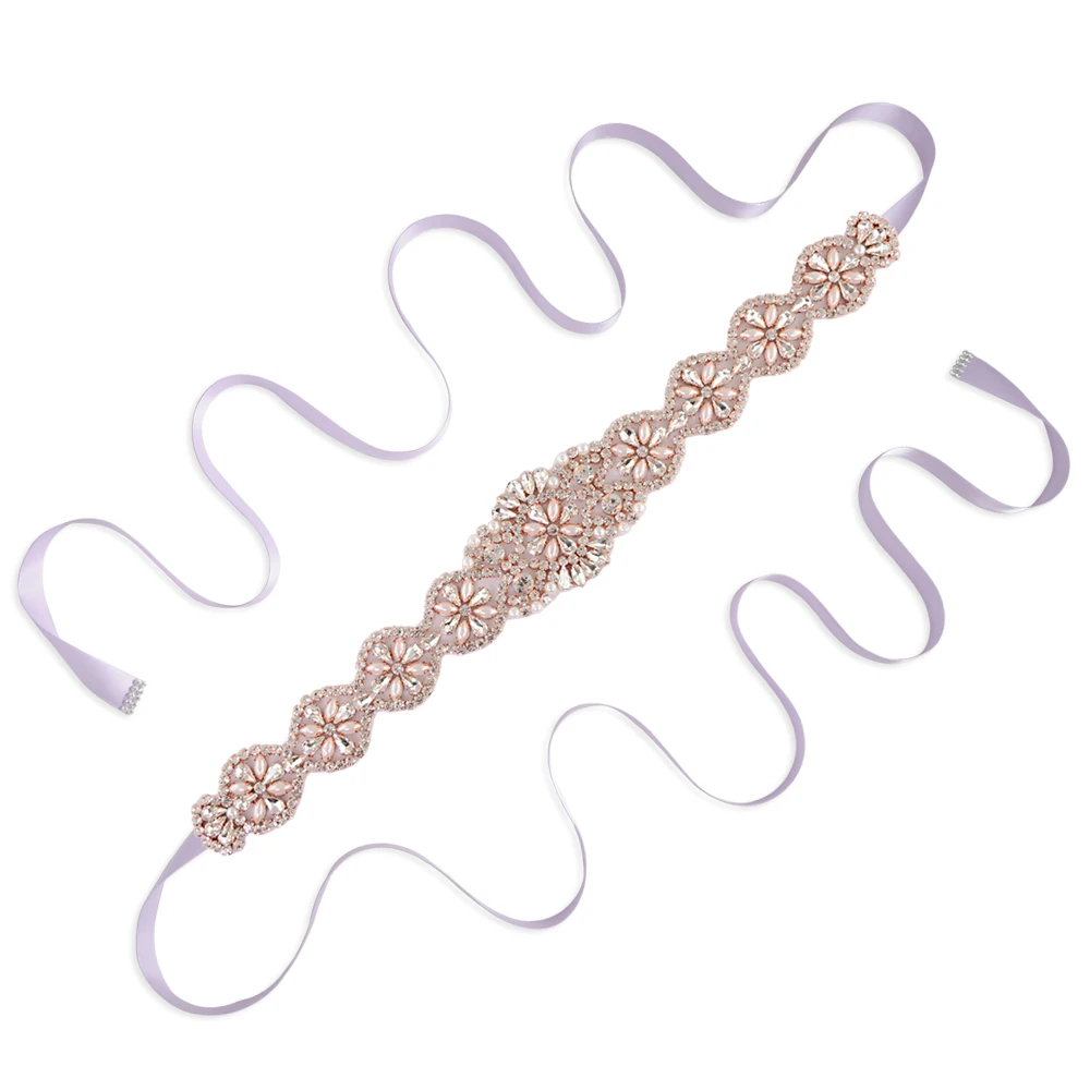 TRiXY, S161-RG, женские Стразы, свадебный пояс, аксессуары для свадебного пояса, свадебные аксессуары - Цвет: lavender