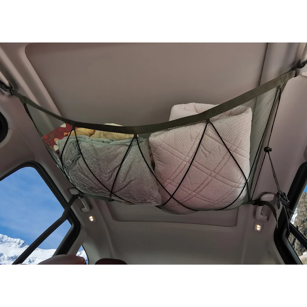 35''x25'' Stretchable Car Roof Interior Ceiling  Mesh Bag Pouch For Van