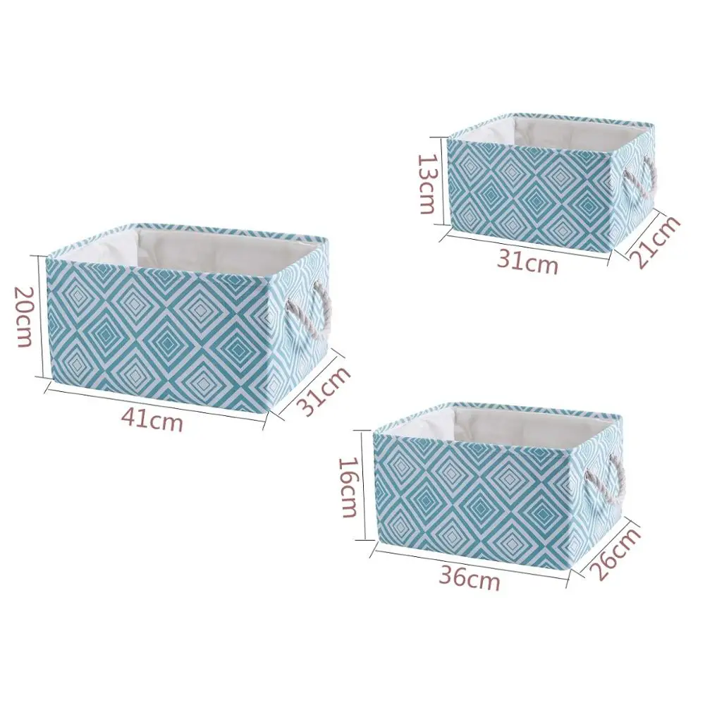 Cube Canvas Fabric Storage Basket Clothes Folding Storage Box For Nursery Underwear Toy Organizer Laundry Basket With Handle 6