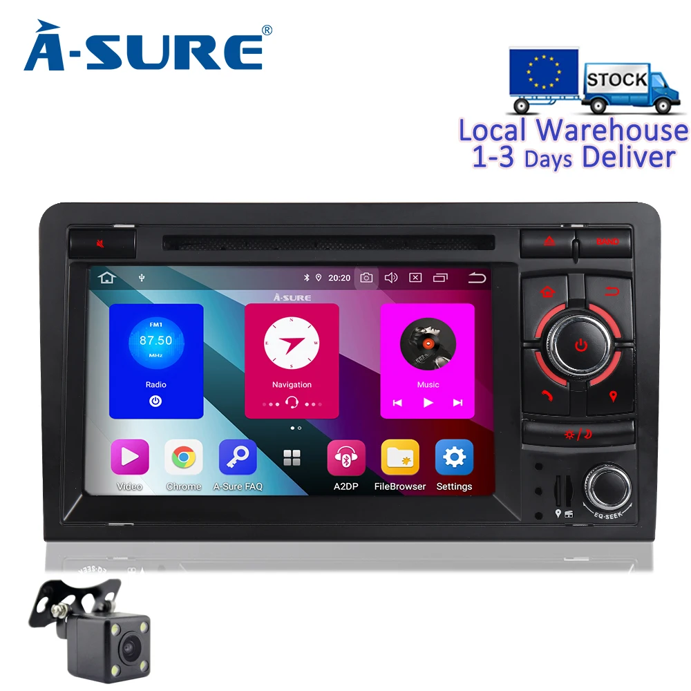 Perfect A-Sure 2 Din 7 Inch Android 9.0 Car Radio DVD GPS Player For Audi A3 (2003-2011) S3 RS3 RNSE-UP Navigation With 4GB RAM 8 Core 0 Perfect A-Sure 2 Din 7 Inch Android 9.0 Car Radio DVD GPS Player For Audi A3 (2003-2011) S3 RS3 RNSE-UP Navigation With 4GB RAM 8 Core 0