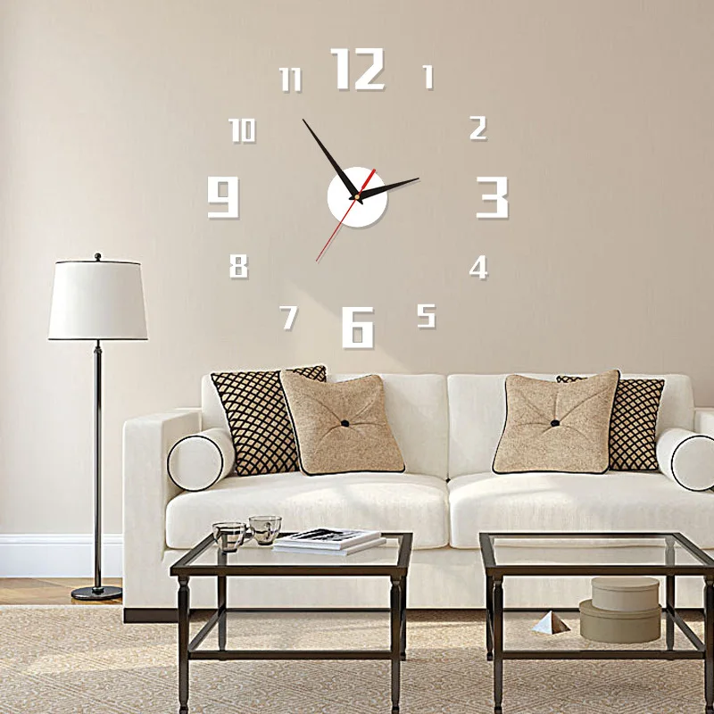 

New 3D Wall Clock Design Large Acrylic Mirror Clocks Stickers Living Room Accessories Decorative House Clock On The Wall Decor