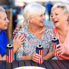 6 шт. тонкий флаги узор прочный Охладитель Рукава украшение дома Обложка вечерние пивные банки Тощий практичный подарок сумки для инструментов банкет