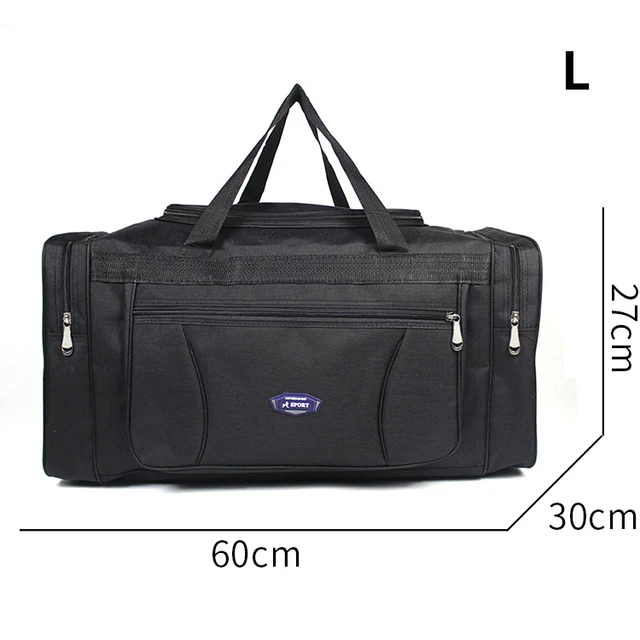 Oxford Waterproof Men Travel Bags Hand Luggage Big Travel Bag Business Large Capacity Weekend Duffle Travel Bag L-black