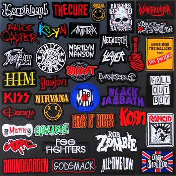 

ROCK MUSIC Patch for Clothing DIY Iron on Embroidered Sewing Applique Cute Sew on Fabric Badge Apparel Accessories L100-027
