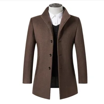 

Men Clothes 2019 Autumn Winter New Long Wool Jacket Male Fashion Casual Thicken Slim Fit Mens Coat Brand Clothing