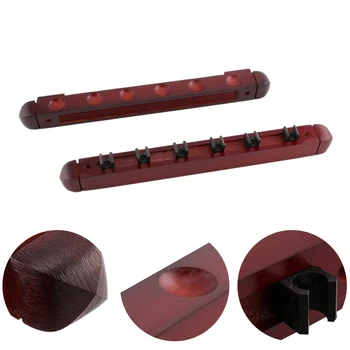 

Billiard Carrier Stick Durable Professional Hanging Wall Mount Space Saving 6 Pool Stained Wood With Clips Cue Rack Accessories