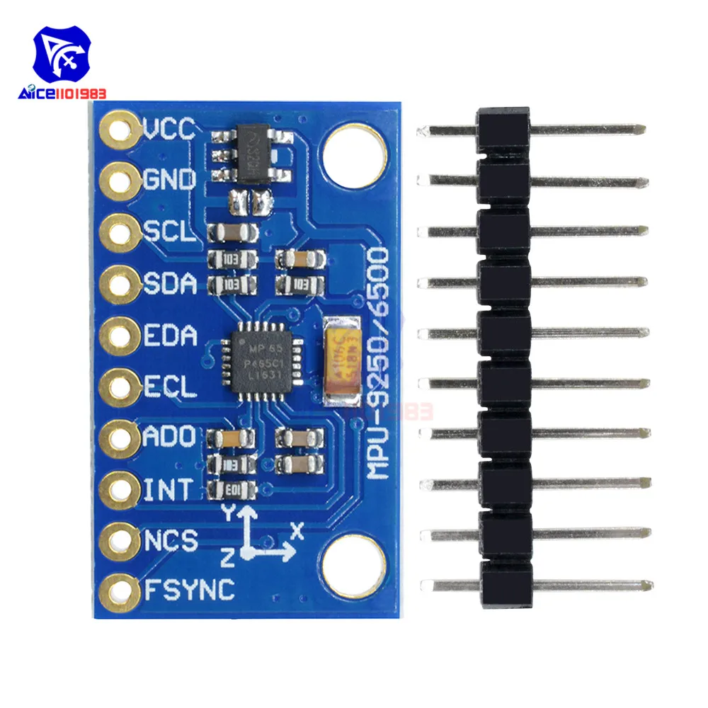 Diymore GY-6500/9250 IIC I2C SPI 6-осевой гироскоп акселерометр сенсорный модуль для Arduino