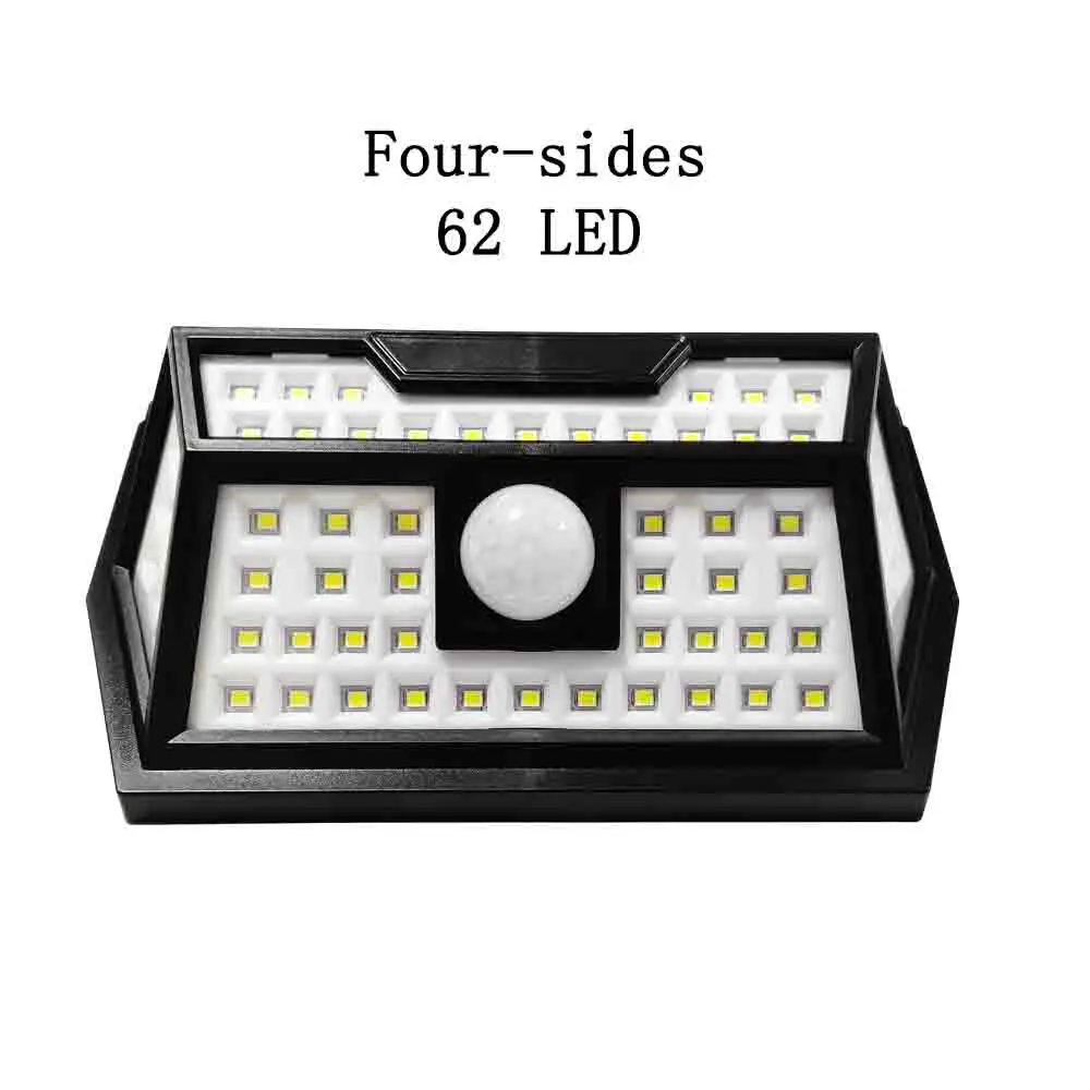 JY1905-62LED Настенный светильник с датчиком движения PIR, 30 46LED, 62 светодиода, светильник от солнца, уличный светильник на солнечной энергии, s Yard, дорожка для дома и сада, лампа для улицы - Испускаемый цвет: JY1905-62LED
