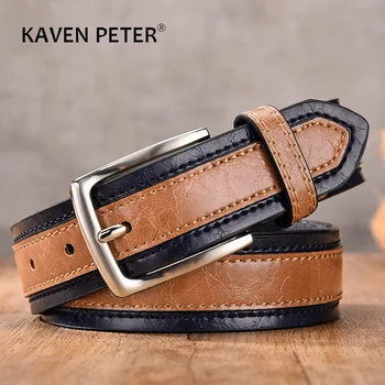 

Designer Belts Men Pu Genuine Leather Fashion Casual Strap Male Jeans Luxury Brand Alloy Metal Pin Buckle Cintos Masculinos
