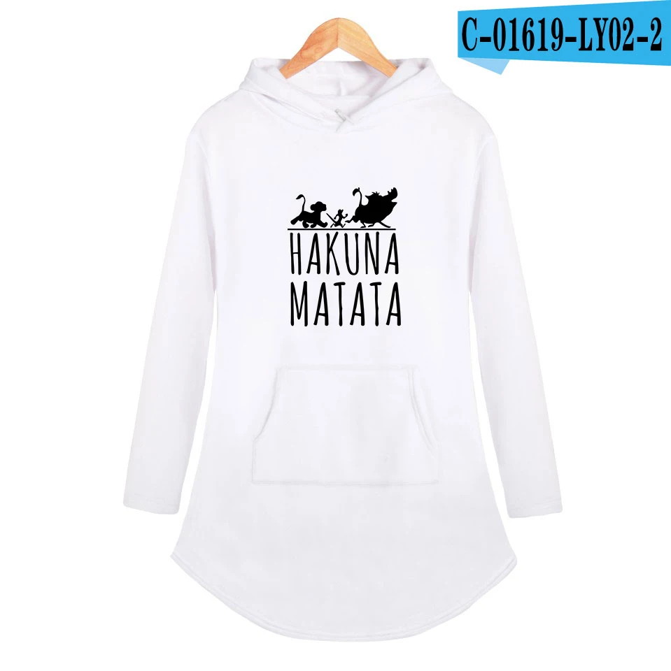 Лев Король хакуна матата печать женские модные толстовки с длинными рукавами горячая Harajuku уличная - Цвет: white