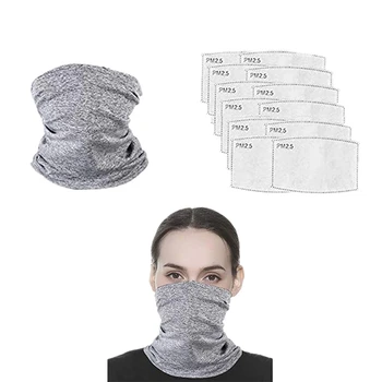 

Multi-Purpose Neck Gaiter with Safety Carbon Filters New Design Bandanas Cycling Scarf for Man and Women (13Pcs)