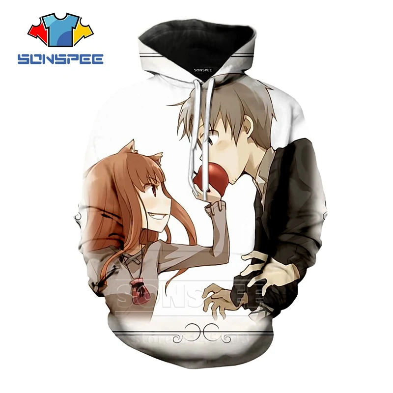 Spice and Wolf толстовки 3D принт для мужчин и женщин Аниме Толстовка мода с длинным рукавом хип хоп Уличная Топы пуловер с круглым вырезом C109-03 - Цвет: 6