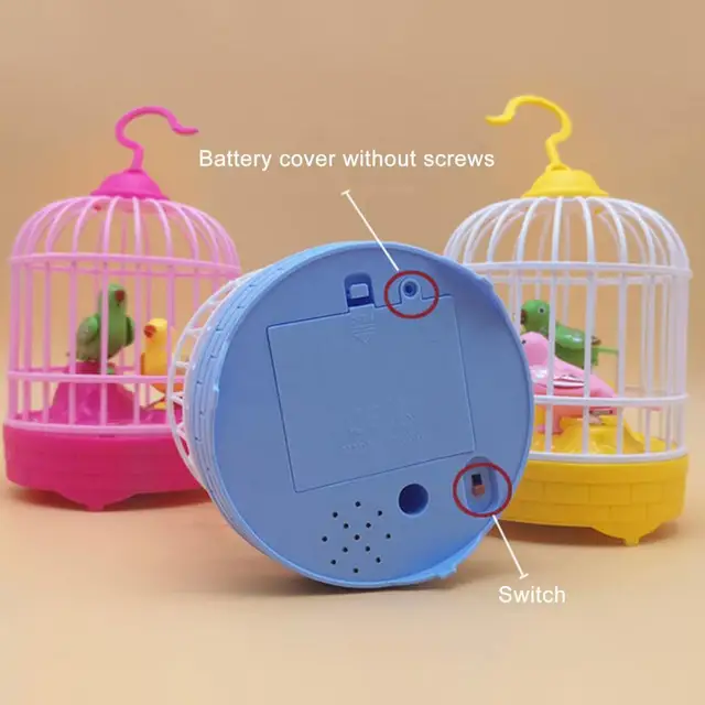 Electronic Birds Cage Toy Battery-operated Accessory Long Battery Life Singing Birds Cage Toy for Parents 1