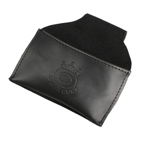 Black Faux Leather Chalk Holder Pouch With Clip Pool Billiards Snooker