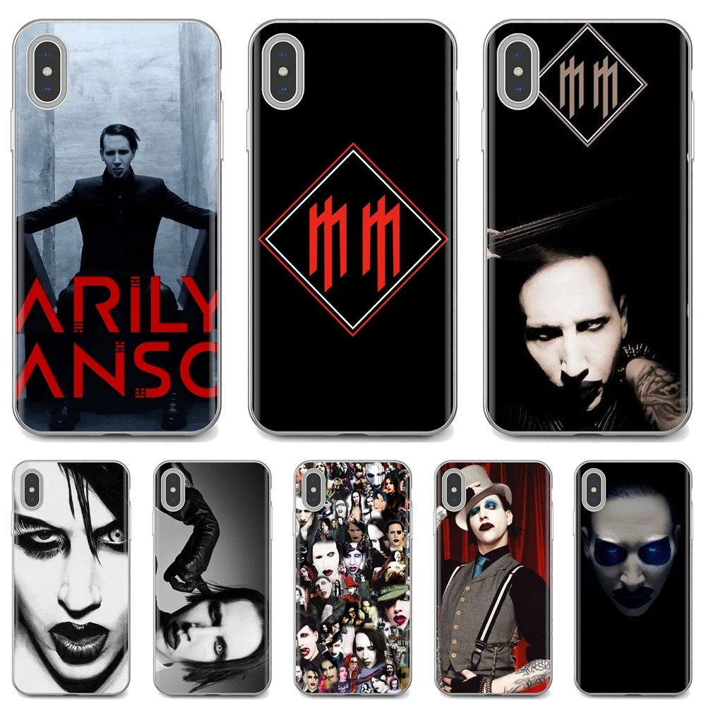 Силиконовый чехол для Xiaomi mi Redmi Note 3 4 4X 5 6 7 8 8t 9 9s 9t 10 pro lite Marilyn Manson | Мобильные