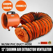 Ventilador portátil do ventilador do extrator com ventilador de mangueira do duto de 5m industrial do motor de ar de alta velocidade de baixo nível de ruído para a ventilação do túnel