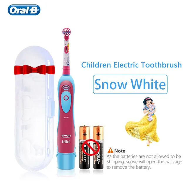 Oral B-cepillo de dientes eléctrico para niños, cerdas suaves para el  cuidado bucal, cabezal reemplazable, funciona con pilas AA, temporizador de  2 minutos - AliExpress Electrodomésticos