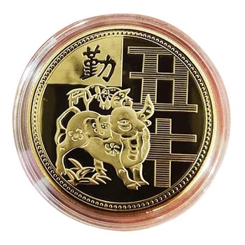 

2021 Year of The Ox Commemorative Coin Zodiac Souvenir Coin For Collection gift