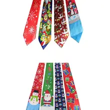 4 шт. новогодний галстук Новинка Санта Клаус Снежинка галстуки на Рождество подарок вечерние танцевальные украшения