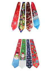 4 шт. новогодний галстук Новинка Санта Клаус Снежинка галстуки на Рождество подарок вечерние танцевальные украшения в наличии