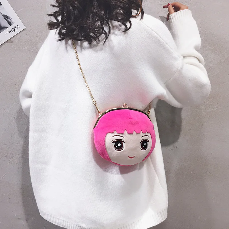 

Creative Cartoon Small Bag Women's 2019 New Style Cute Plush Versatile Chain Shoulder Bag Shoulder Bag Phone Wallet