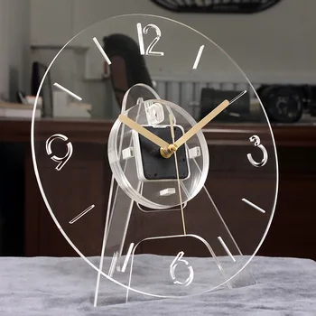 

Creative Acrylic Transparent Hanging Clock + Hanging Clock Bracket Can Be Placed and Can Be Hung Dual-Purpose Decorations Gifts