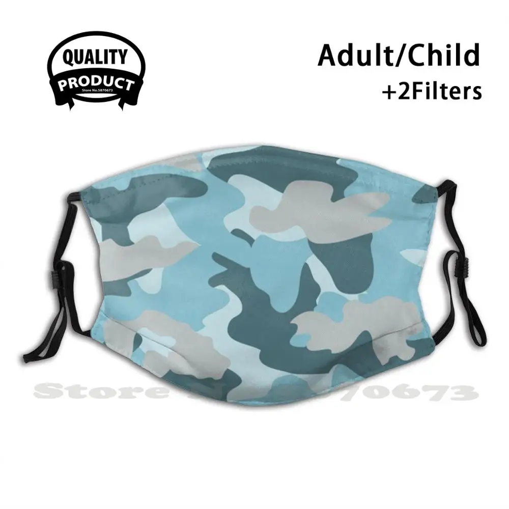 

Camouflage Light Blue Face Mask With Filter Camouflage Light Blue Camouflage Camouflage Women Camouflage Men Camouflage Men