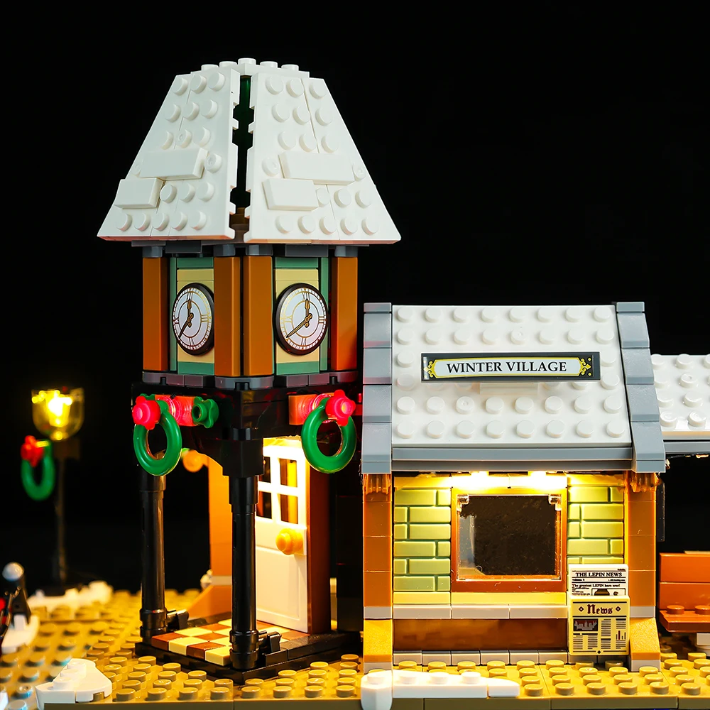LED-Beleuchtungsset für Creator Expert 10259 Winter Village Station Weihnachtsgeschenk (Bausteine nicht im Lieferumfang enthalten) – Detail 12