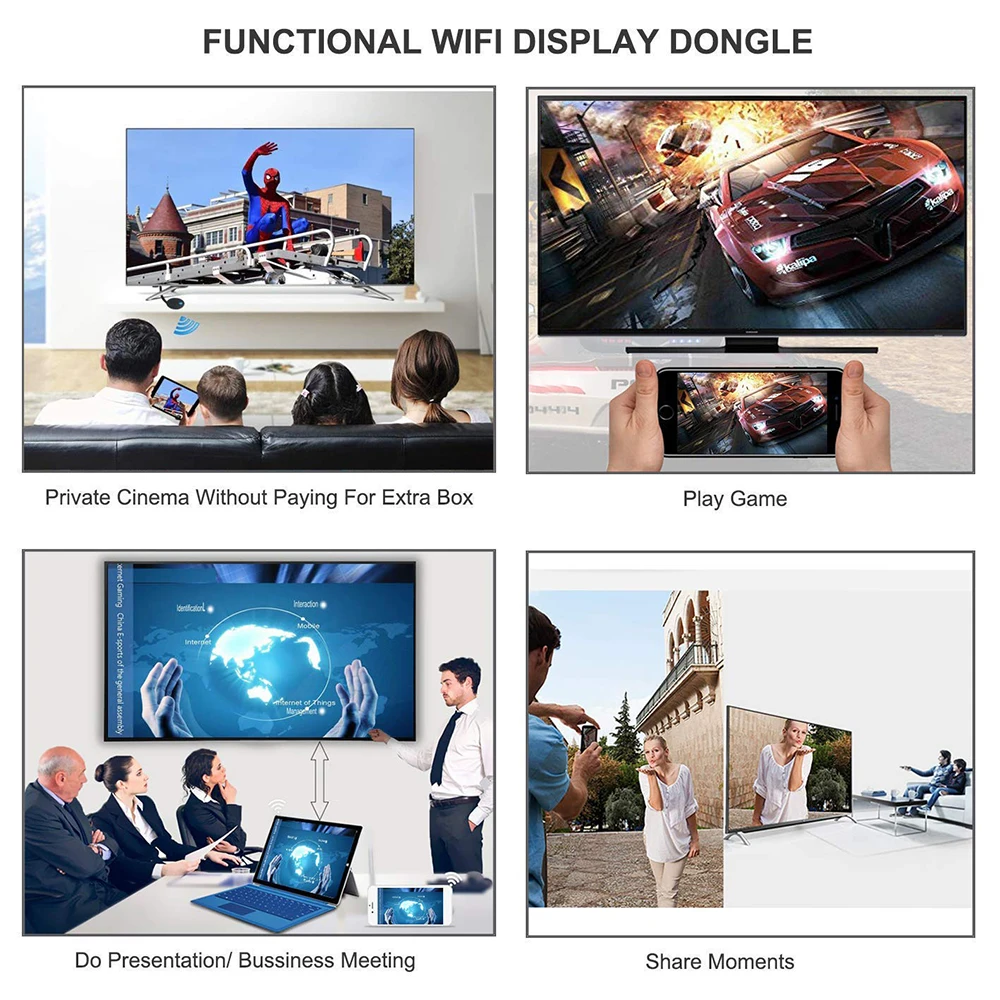 ТВ-палка 1080P беспроводной WiFi Дисплей ТВ ключ приемник для Airplay 4K HDMI ТВ-палка экран зеркалирование DLNA Miracast Android IOS