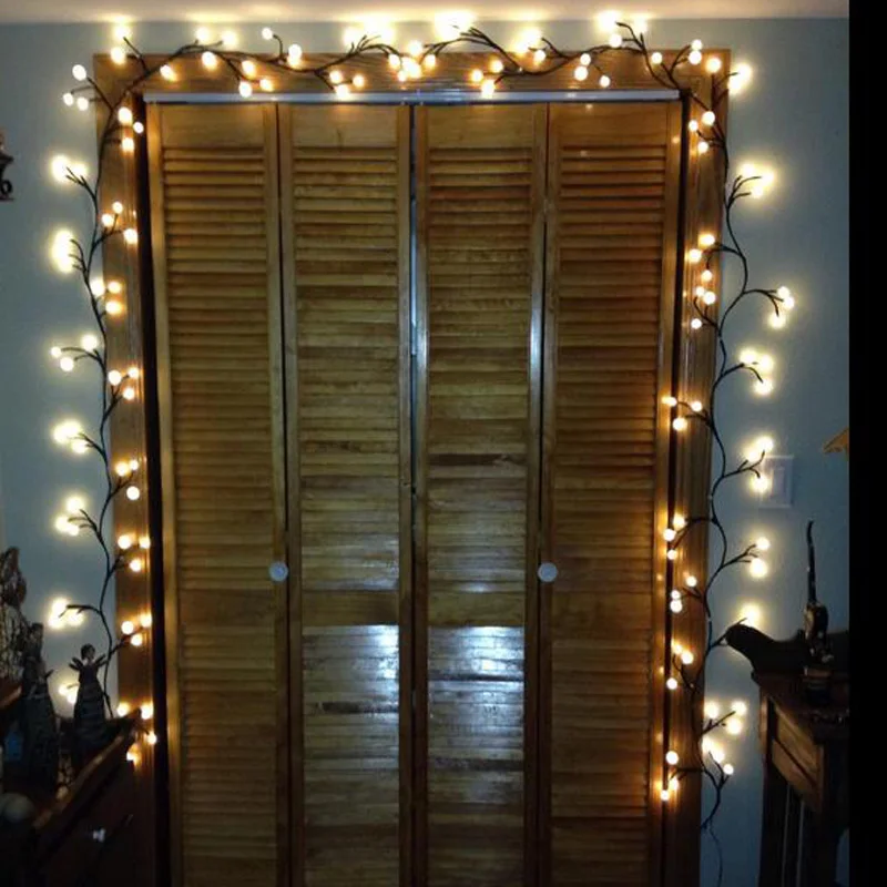 Топ! Led кольцо света ветка гибкие гирлянда из ротанга Сказочный свет
