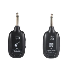 Прямая поставка-UHF Гитара Беспроводная система передатчик приемник Встроенный перезаряжаемый для электроакустических музыкальных инструментов