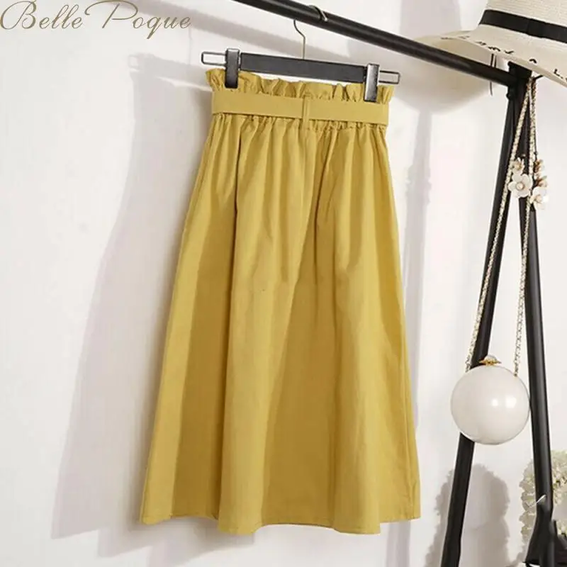 Belle Poque 2019 модная Корейская женская плиссированная трапециевидная школьная юбка