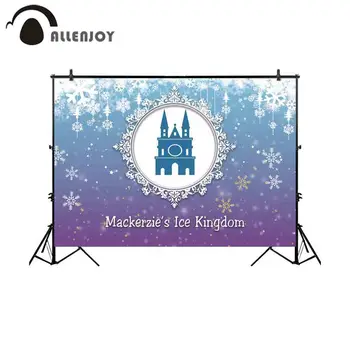 

Allenjoy Snowflake Wall Decor Mackerzie's Ice Kingdom Castle Bokeh Pastel Christmas Celebrate Backdrop New Year Party Photozone