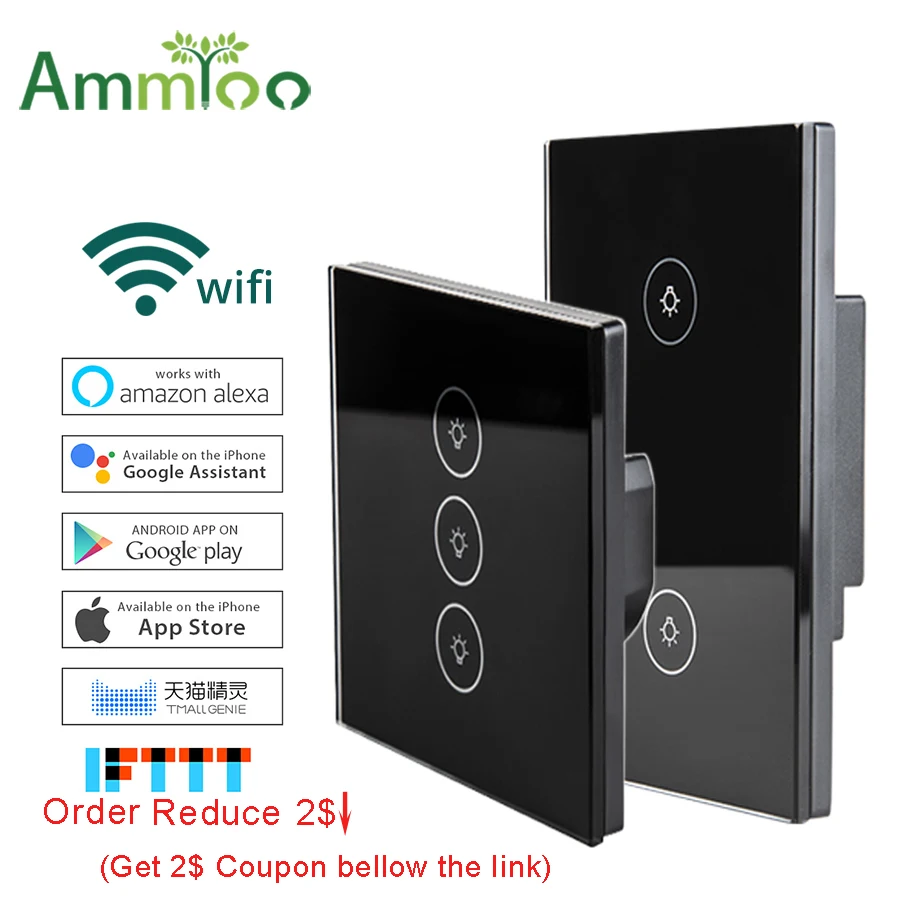 Tuya умный WiFi переключатель Smart Life App Alexa Google Home дистанционный дом настенный