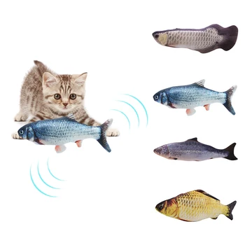 

30CM Electric USB Charging Simulation Fish Toys Plush Pet Cat Toy Catnip Toy for Dog Cat Chewing Playing Biting Supplies