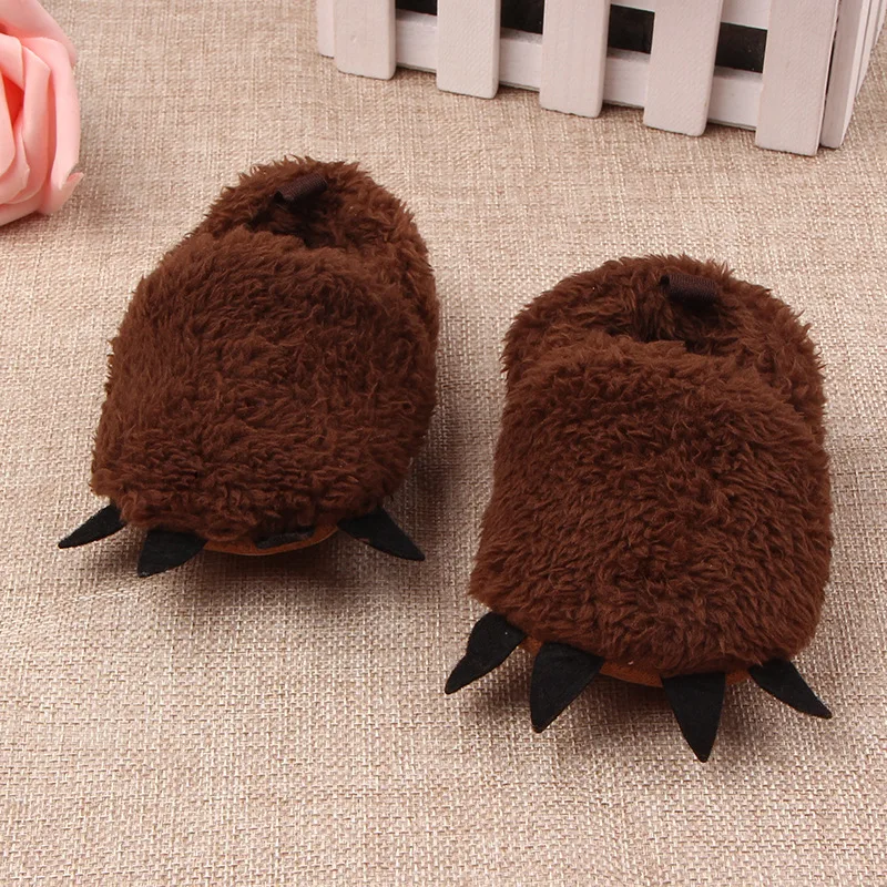 Koovan Children Home Shoes Winter Warm Stuffed Claws Out Shoes Baby Toddler Firstwalkers For Baby Boys Girls Lovely Slipper