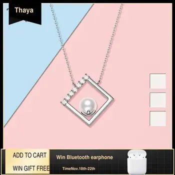 

Thaya Original Design Silver Plated Lantern Necklace Artificial Pearl Silver Color Chain Pendant Fine Jewelry For Women Gift