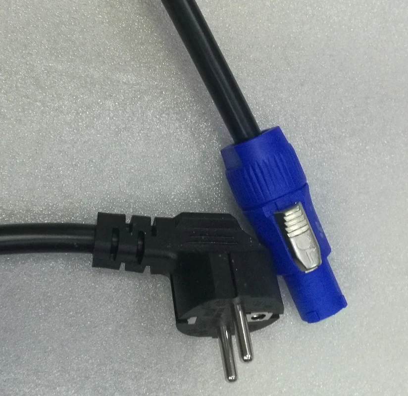 12 Gauge 25'ft PowerCon to Male Power Cable For Powered Speaker Amplifier Module Amplifier Plate