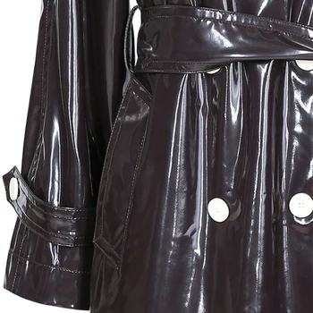 Niki Waterproof Patent Leather Trench Coat 6