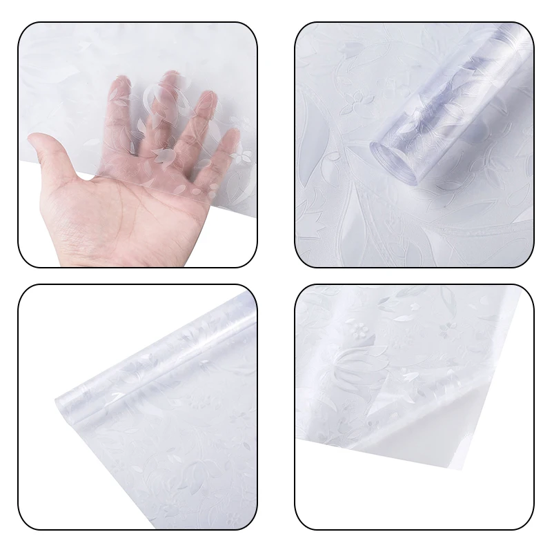 Static Glue-Free Glass Decor Cellophane Frosted Sunshade Thermal Insulation Sunscreen Window Sticker Film for Bathroom Home