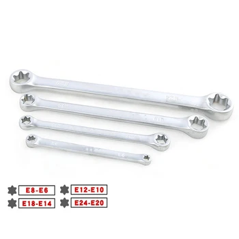 

E Torx Star Ratchet Wrench E6 E8 E10 E12 E14 E18 E20 E24 Double Ended Spanner Box End Wrench Tools Set