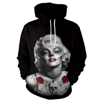 

HX Newest Autumn Winter Marilyn Monroe 3D Print Hoodie Unisex Casual Tops H096